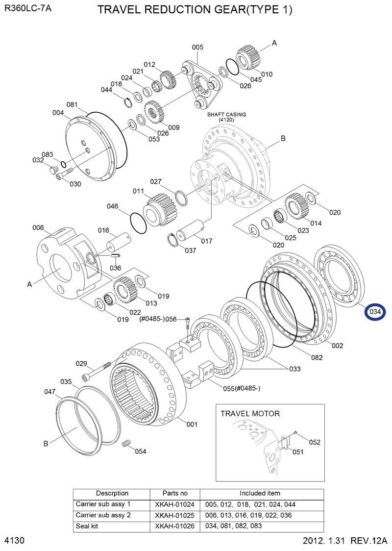 HYUNDAI R360 R370 R380 R390 floating seal XKAH-01451 XKAH-01012