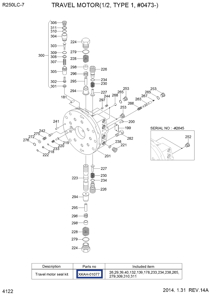HYUNDAI R250LC-7 R250LC-7A floating seal XKAH-01077