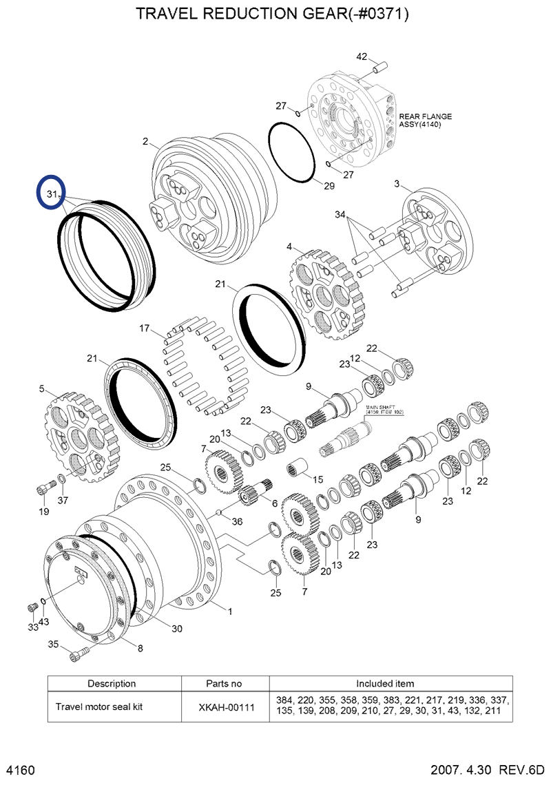 HYUNDAI R180LC-7 R250LC-7 floating seal XKAH-00495